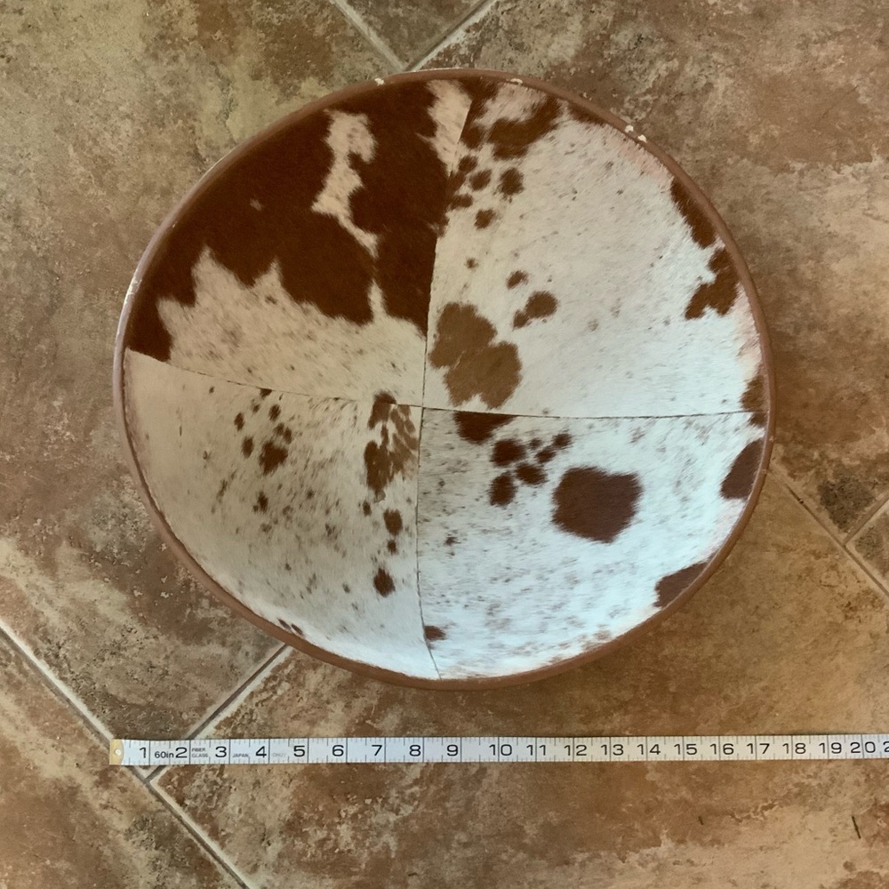 LILLIAN AUGUST….Cowhide large decorative Bowl - Picture 2 of 8